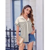 image:imageZeagoo Short Sleeve Summer Tops for Women Casual Button Down Shirts SolidStriped Business Work BlousesJh620