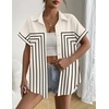 image:imageZeagoo Short Sleeve Summer Tops for Women Casual Button Down Shirts SolidStriped Business Work BlousesJh620