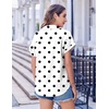image:imageZeagoo Short Sleeve Summer Tops for Women Casual Button Down Shirts SolidStriped Business Work BlousesPolka Dot