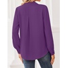 image:imageZeagoo Women Blouses Chiffon Long Sleeve Button Down Shirts Business Causal Dressy Work Top V Neck Summer Spring ClothesPurple