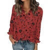 image:imageZeagoo Women Blouses Chiffon Long Sleeve Button Down Shirts Business Causal Dressy Work Top V Neck Summer Spring ClothesAblack Red Floral
