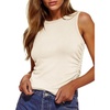 image:imageZeagoo Womens Tank Tops 2026 Sleeveless Summer Tops High Neck Ribbed Knit Shirts Casual Basic Ruched TopsBeige