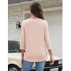image:imageZeagoo 34 Length Sleeve Women Tops Crew Neck Blouses Dressy Casual Summer T Shirts Loose Fit Business Work ClothesBeige
