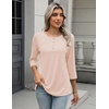 image:imageZeagoo 34 Length Sleeve Women Tops Crew Neck Blouses Dressy Casual Summer T Shirts Loose Fit Business Work ClothesBeige