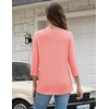 image:imageZeagoo 34 Length Sleeve Women Tops Crew Neck Blouses Dressy Casual Summer T Shirts Loose Fit Business Work ClothesCoral Pink