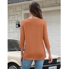 image:imageZeagoo 34 Length Sleeve Women Tops Crew Neck Blouses Dressy Casual Summer T Shirts Loose Fit Business Work ClothesLight Brown