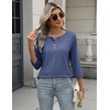 image:imageZeagoo 34 Length Sleeve Women Tops Crew Neck Blouses Dressy Casual Summer T Shirts Loose Fit Business Work ClothesNavy