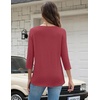 image:imageZeagoo 34 Length Sleeve Women Tops Crew Neck Blouses Dressy Casual Summer T Shirts Loose Fit Business Work ClothesRed