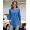 image:imageZeagoo 34 Length Sleeve Women Tops Crew Neck Blouses Dressy Casual Summer T Shirts Loose Fit Business Work ClothesSky Blue