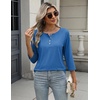 image:imageZeagoo 34 Length Sleeve Women Tops Crew Neck Blouses Dressy Casual Summer T Shirts Loose Fit Business Work ClothesSky Blue