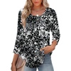 image:imageZeagoo 34 Length Sleeve Womens Tops Round Neck Casual Summer Tunic Tops Basic Tees Blouses Dressy TShirts Pleated ShirtsCx273
