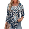image:imageZeagoo 34 Length Sleeve Womens Tops Round Neck Casual Summer Tunic Tops Basic Tees Blouses Dressy TShirts Pleated ShirtsMz873
