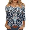 image:imageZeagoo 34 Length Sleeve Womens Tops Round Neck Casual Summer Tunic Tops Basic Tees Blouses Dressy TShirts Pleated ShirtsMz873