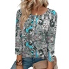 image:imageZeagoo 34 Length Sleeve Womens Tops Round Neck Casual Summer Tunic Tops Basic Tees Blouses Dressy TShirts Pleated ShirtsMz906