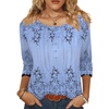 image:imageZeagoo 34 Length Sleeve Womens Tops Round Neck Casual Summer Tunic Tops Basic Tees Blouses Dressy TShirts Pleated ShirtsSf166
