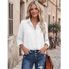 image:imageZeagoo Blouses for Women Dressy Casual Long Sleeve Button Down Shirts Collared Summer Tops Fall Fashion ClothesAwhite