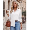 image:imageZeagoo Blouses for Women Dressy Casual Long Sleeve Button Down Shirts Collared Summer Tops Fall Fashion ClothesAwhite