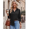 image:imageZeagoo Blouses for Women Dressy Casual Long Sleeve Button Down Shirts Collared Summer Tops Fall Fashion ClothesBblack