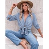 image:imageZeagoo Blouses for Women Dressy Casual Long Sleeve Button Down Shirts Collared Summer Tops Fall Fashion ClothesBblue Stripes