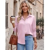 image:imageZeagoo Blouses for Women Dressy Casual Long Sleeve Button Down Shirts Collared Summer Tops Fall Fashion ClothesBpink Stripes