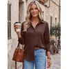 image:imageZeagoo Blouses for Women Dressy Casual Long Sleeve Button Down Shirts Collared Summer Tops Fall Fashion ClothesCoffee
