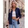 image:imageZeagoo Blouses for Women Dressy Casual Long Sleeve Button Down Shirts Collared Summer Tops Fall Fashion ClothesDark Blue