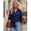 image:imageZeagoo Blouses for Women Dressy Casual Long Sleeve Button Down Shirts Collared Summer Tops Fall Fashion ClothesDark Blue