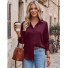 image:imageZeagoo Blouses for Women Dressy Casual Long Sleeve Button Down Shirts Collared Summer Tops Fall Fashion ClothesDark Red