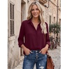 image:imageZeagoo Blouses for Women Dressy Casual Long Sleeve Button Down Shirts Collared Summer Tops Fall Fashion ClothesDark Red