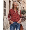 image:imageZeagoo Blouses for Women Dressy Casual Long Sleeve Button Down Shirts Collared Summer Tops Fall Fashion ClothesFloral Red