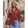 image:imageZeagoo Blouses for Women Dressy Casual Long Sleeve Button Down Shirts Collared Summer Tops Fall Fashion ClothesFloral Red