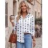 image:imageZeagoo Blouses for Women Dressy Casual Long Sleeve Button Down Shirts Collared Summer Tops Fall Fashion ClothesGeometry White