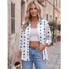 image:imageZeagoo Blouses for Women Dressy Casual Long Sleeve Button Down Shirts Collared Summer Tops Fall Fashion ClothesGeometry White