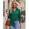 image:imageZeagoo Blouses for Women Dressy Casual Long Sleeve Button Down Shirts Collared Summer Tops Fall Fashion ClothesGreen