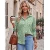 image:imageZeagoo Blouses for Women Dressy Casual Long Sleeve Button Down Shirts Collared Summer Tops Fall Fashion ClothesGreen Floral