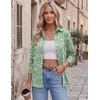 image:imageZeagoo Blouses for Women Dressy Casual Long Sleeve Button Down Shirts Collared Summer Tops Fall Fashion ClothesGreen Floral