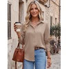 image:imageZeagoo Blouses for Women Dressy Casual Long Sleeve Button Down Shirts Collared Summer Tops Fall Fashion ClothesKhaki