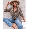 image:imageZeagoo Blouses for Women Dressy Casual Long Sleeve Button Down Shirts Collared Summer Tops Fall Fashion ClothesLeopard Print