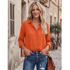 image:imageZeagoo Blouses for Women Dressy Casual Long Sleeve Button Down Shirts Collared Summer Tops Fall Fashion ClothesOrange