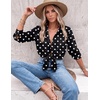 image:imageZeagoo Blouses for Women Dressy Casual Long Sleeve Button Down Shirts Collared Summer Tops Fall Fashion ClothesPolka Dots Black