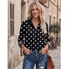 image:imageZeagoo Blouses for Women Dressy Casual Long Sleeve Button Down Shirts Collared Summer Tops Fall Fashion ClothesPolka Dots Black