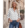 image:imageZeagoo Blouses for Women Dressy Casual Long Sleeve Button Down Shirts Collared Summer Tops Fall Fashion ClothesPolka Dots White