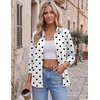 image:imageZeagoo Blouses for Women Dressy Casual Long Sleeve Button Down Shirts Collared Summer Tops Fall Fashion ClothesPolka Dots White