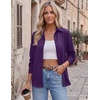 image:imageZeagoo Blouses for Women Dressy Casual Long Sleeve Button Down Shirts Collared Summer Tops Fall Fashion ClothesPurple
