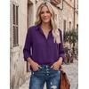 image:imageZeagoo Blouses for Women Dressy Casual Long Sleeve Button Down Shirts Collared Summer Tops Fall Fashion ClothesPurple