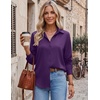 image:imageZeagoo Blouses for Women Dressy Casual Long Sleeve Button Down Shirts Collared Summer Tops Fall Fashion ClothesPurple