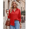 image:imageZeagoo Blouses for Women Dressy Casual Long Sleeve Button Down Shirts Collared Summer Tops Fall Fashion ClothesRed
