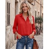 image:imageZeagoo Blouses for Women Dressy Casual Long Sleeve Button Down Shirts Collared Summer Tops Fall Fashion ClothesRed