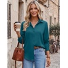 image:imageZeagoo Blouses for Women Dressy Casual Long Sleeve Button Down Shirts Collared Summer Tops Fall Fashion ClothesTeal Blue