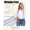 image:imageZeagoo Button Down Shirts for Women Wrinkle Free Long Sleeve Collared Dress Blouses Casual Work Office Tunics TopsAbright White
